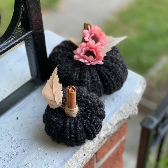 Halloween Fall Decor Handmade Crochet Pumpkins -
Set of 2 - Picture 4 of 4